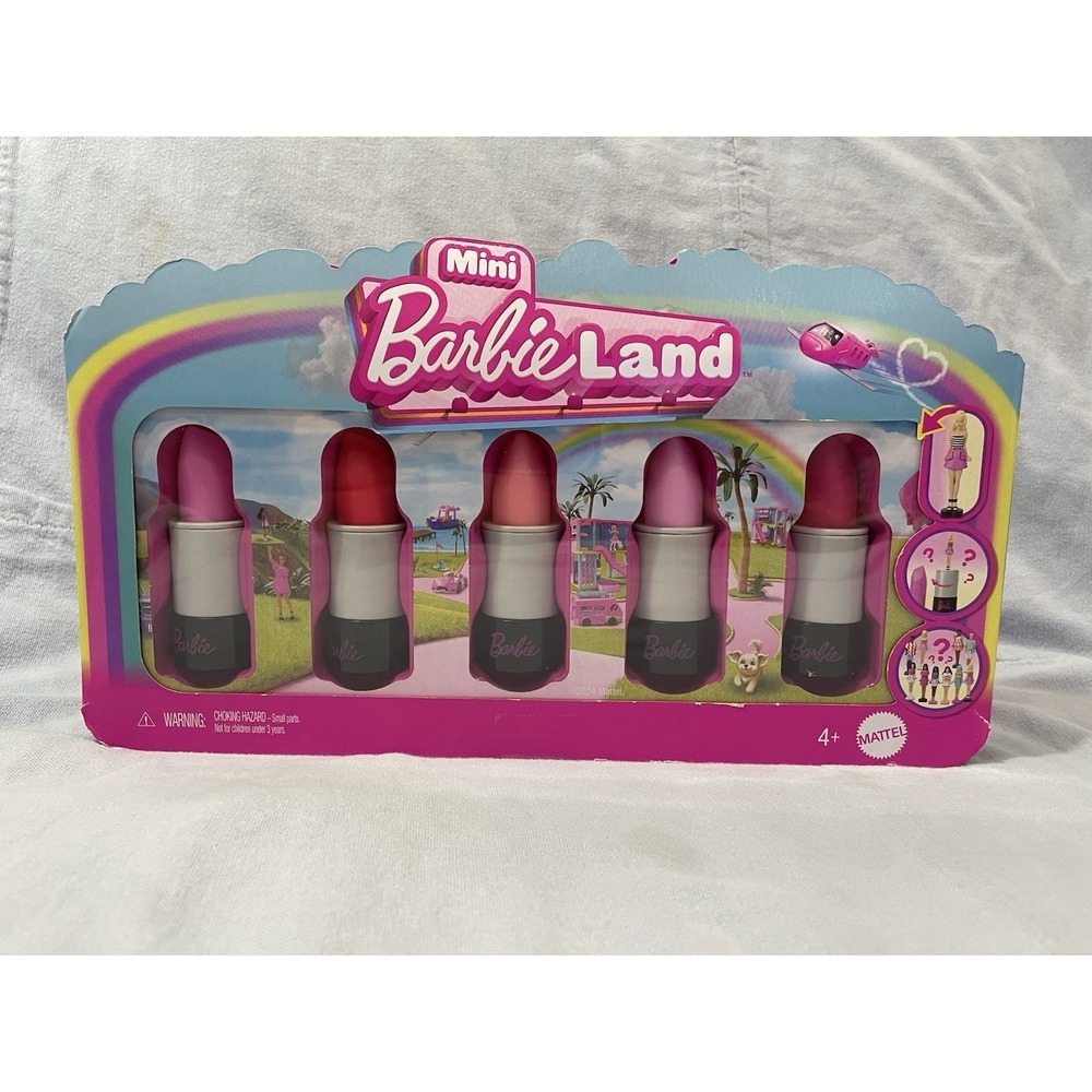 NEW Mattel Barbie Mini Barbieland 1.5" Mini Figure 5 Pack Lipstick Reveal